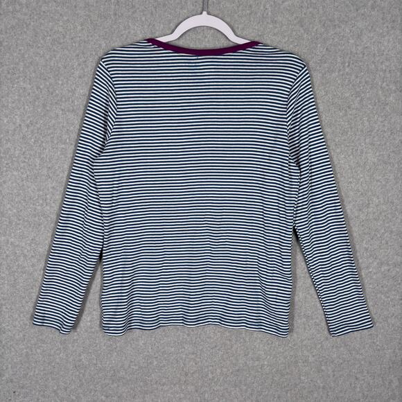 Lands End Shirt Medium Navy Cotton Everyday Nautical‎ Base Layer Under Sailor - Picture 7 of 9